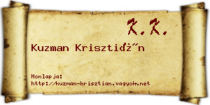 Kuzman Krisztián névjegykártya